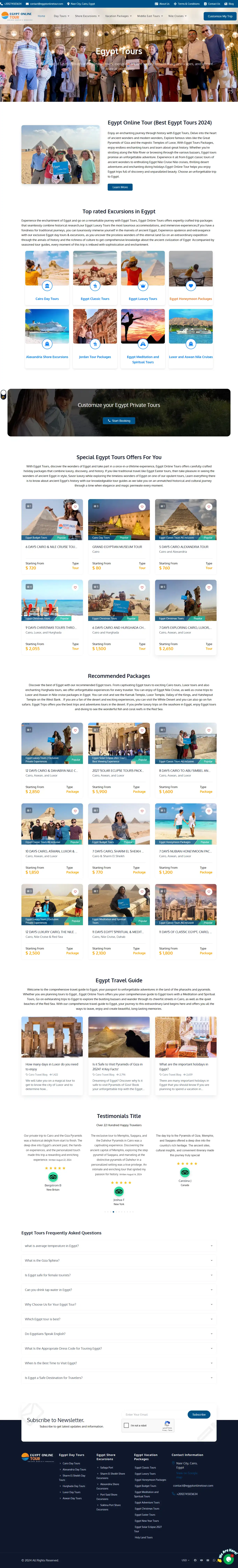 Egypt online tour