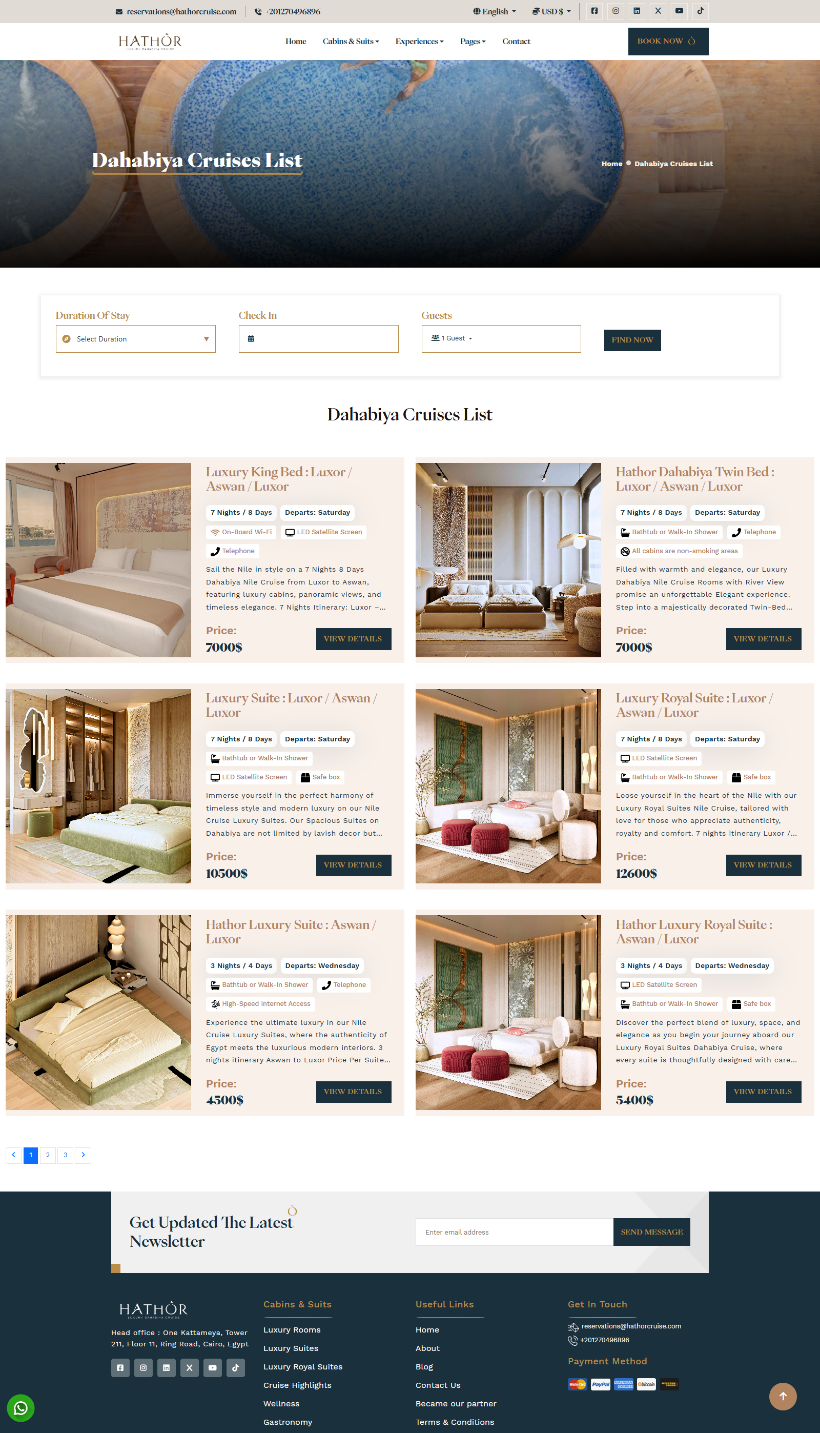 Hathor Dahabyia Nile Cruise